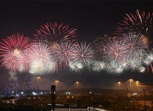 集贤县焰火晚会